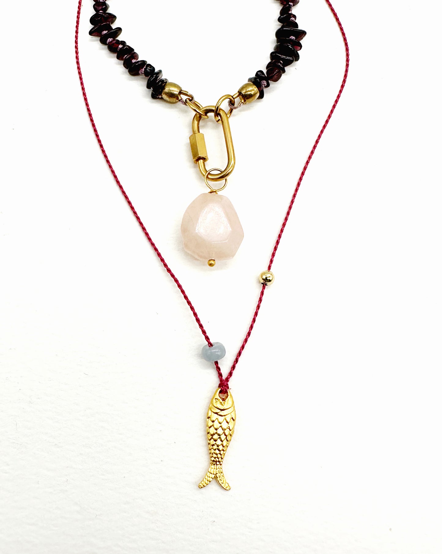 Fish on Garnet Silk