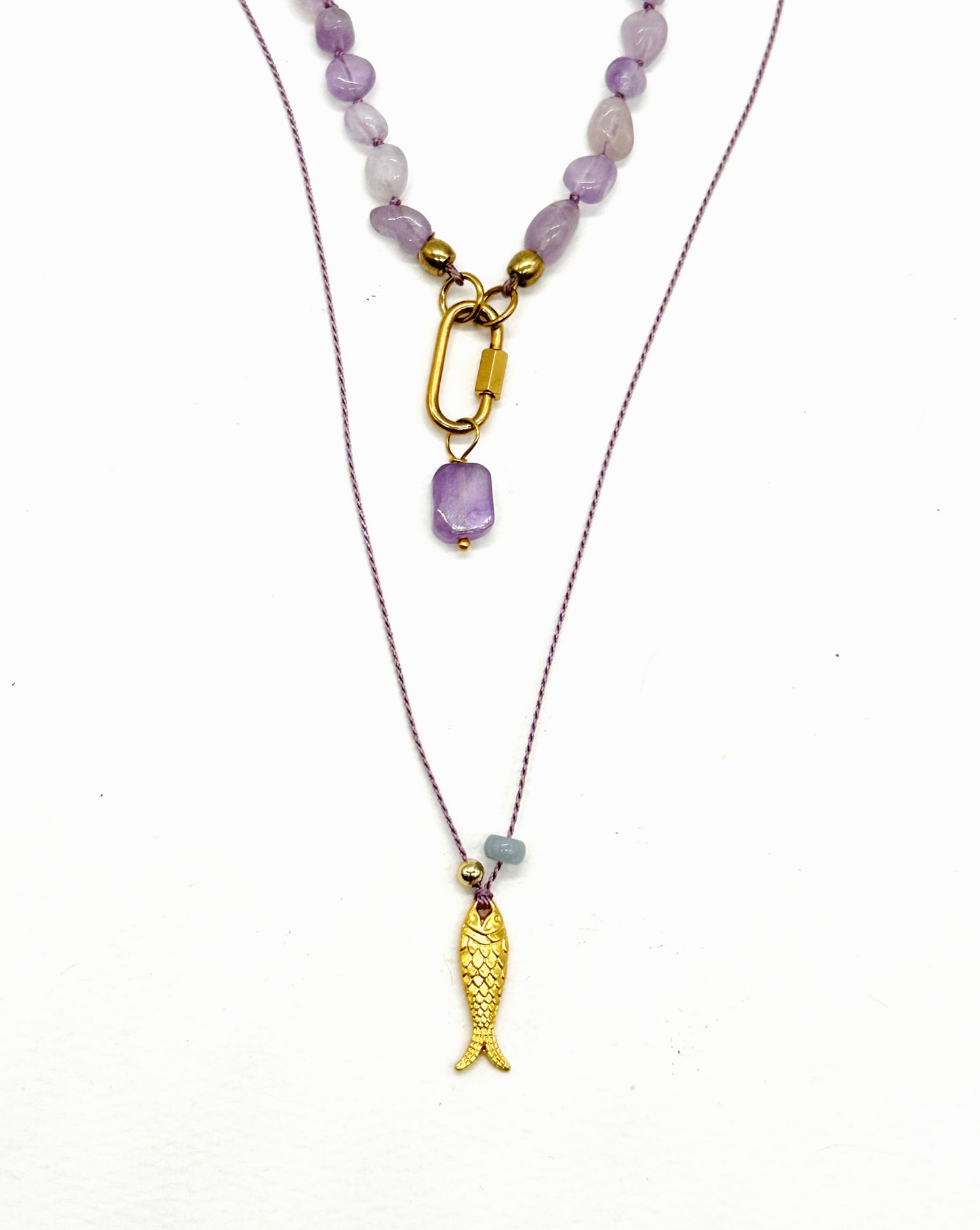 February Birthstone - Lilac Rose De France Amethyst Gemstone Necklace