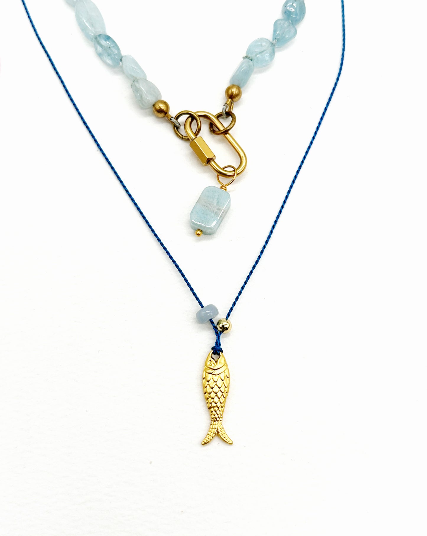 Fish on Blue Silk