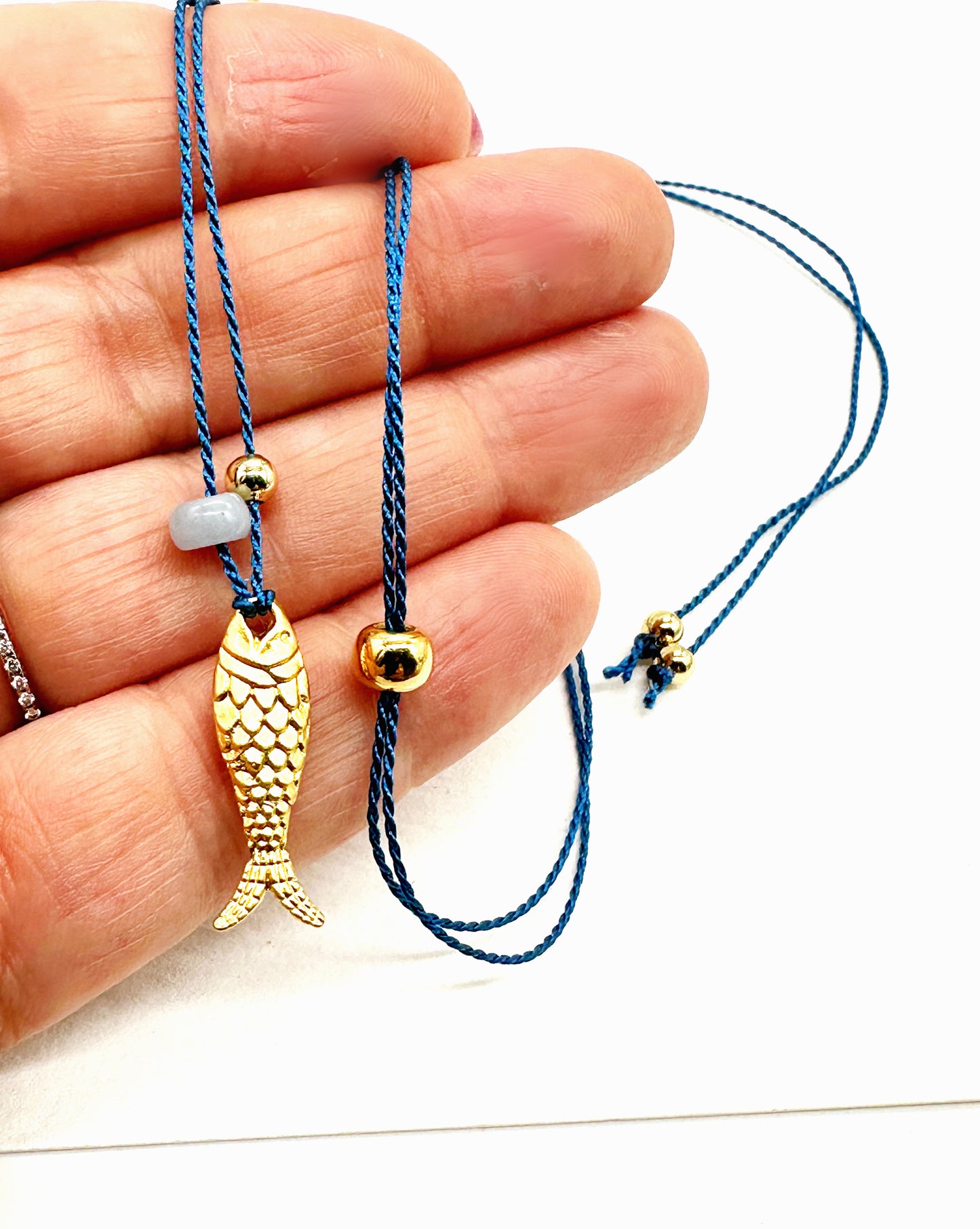Fish on Blue Silk
