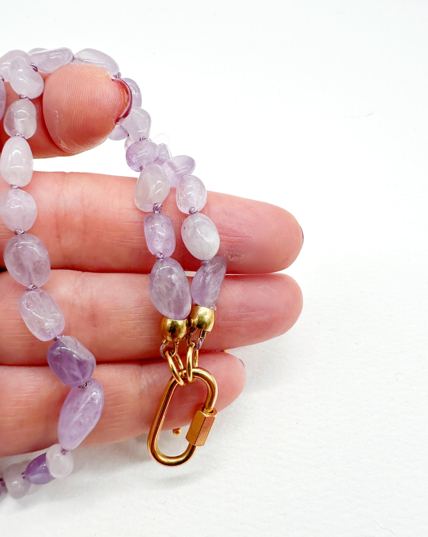 Lilac Rose De France Amethyst Gemstone Necklace