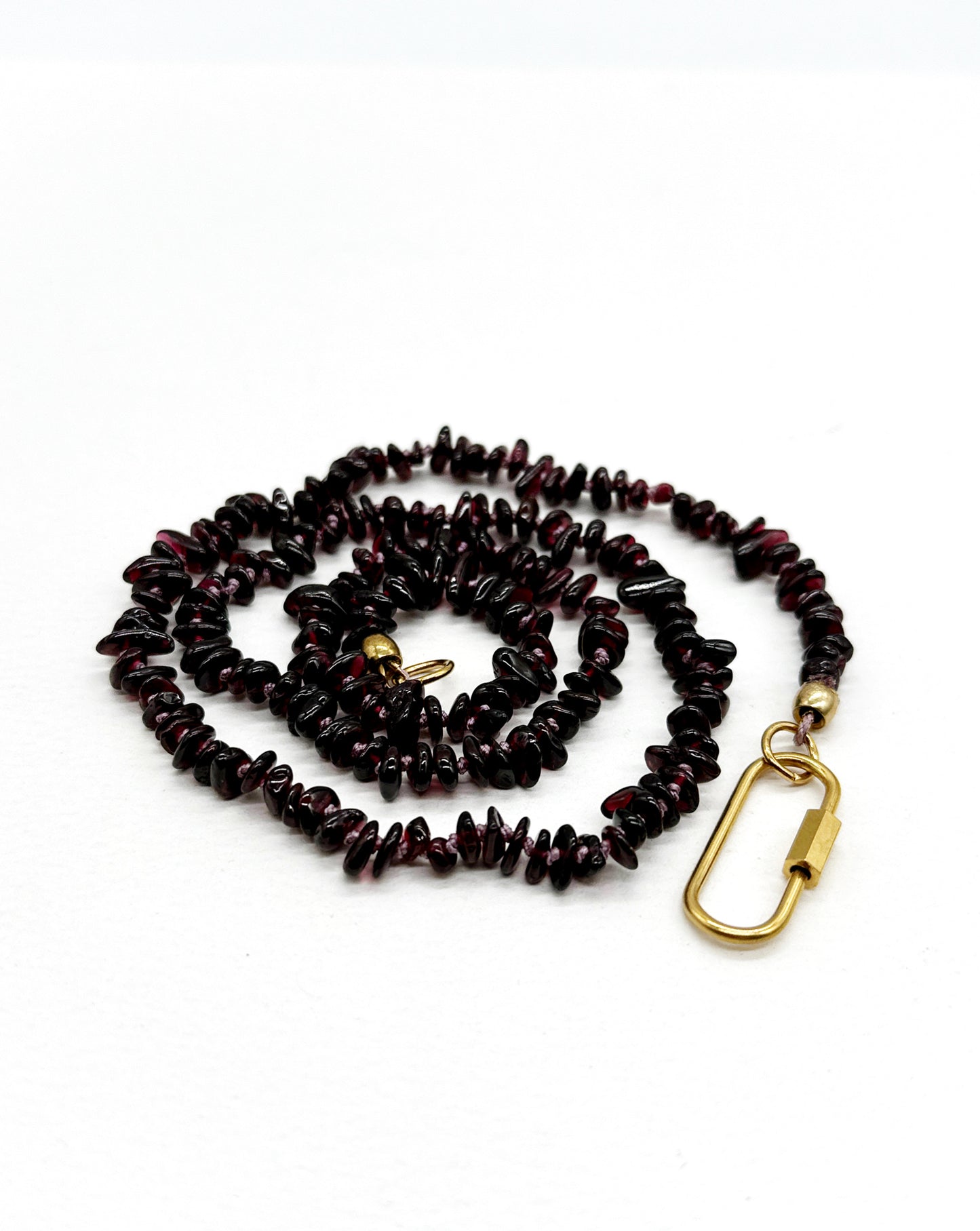 January Birthstone - Long Garnet Gemstone Necklace