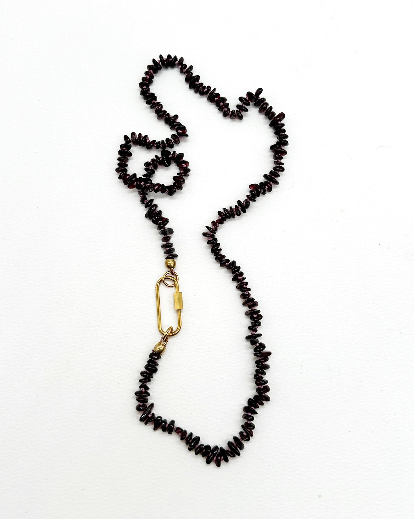 January Birthstone - Long Garnet Gemstone Necklace