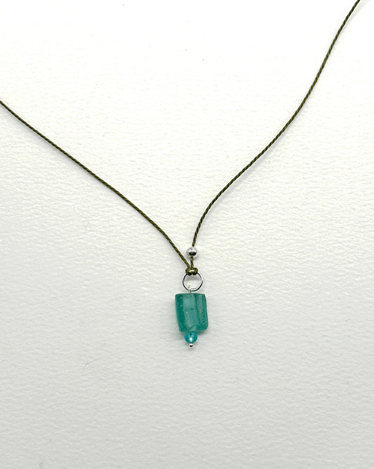 Ancient Roman Amulet Necklace - Jade Green Sterling