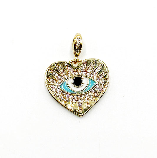 Crystal Evil Eye Heart