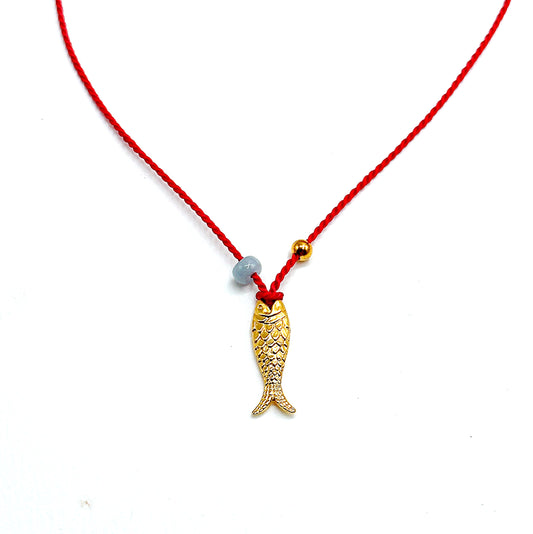 Gold Fish on Red Silk