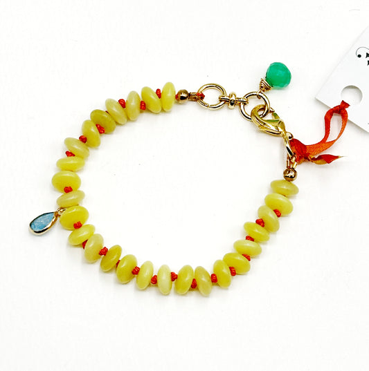 Lemon Quartz beaded bracelet