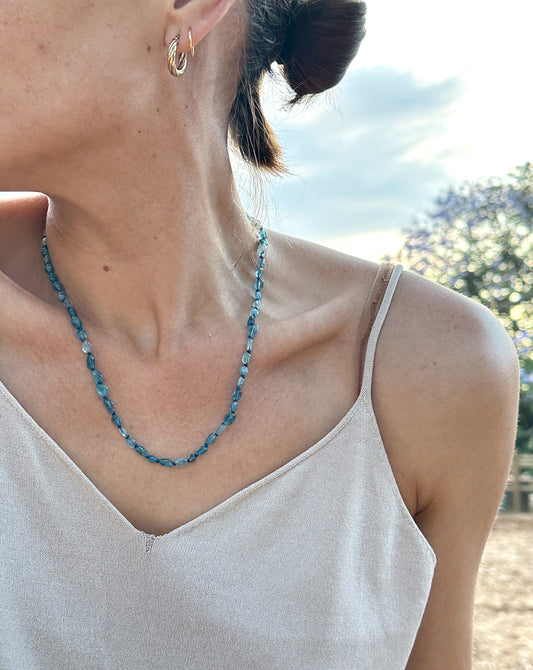 Blue Apatite Gemstone Necklace