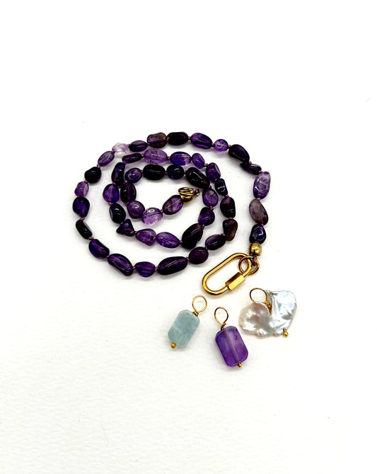 February Birthstone- Amethyst Gemstone Necklace