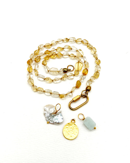 November Birthstone - Citrine Gemstone Necklace