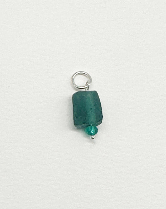 Ancient Roman Glass Pendant Jade Green (Dainty Bead)