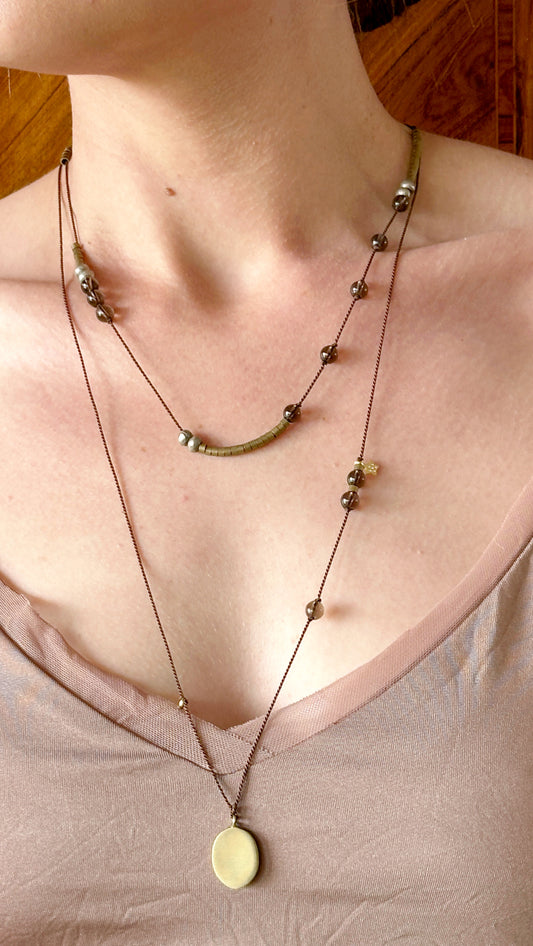 Chocolate Silk & Smokey Topaz Necklace